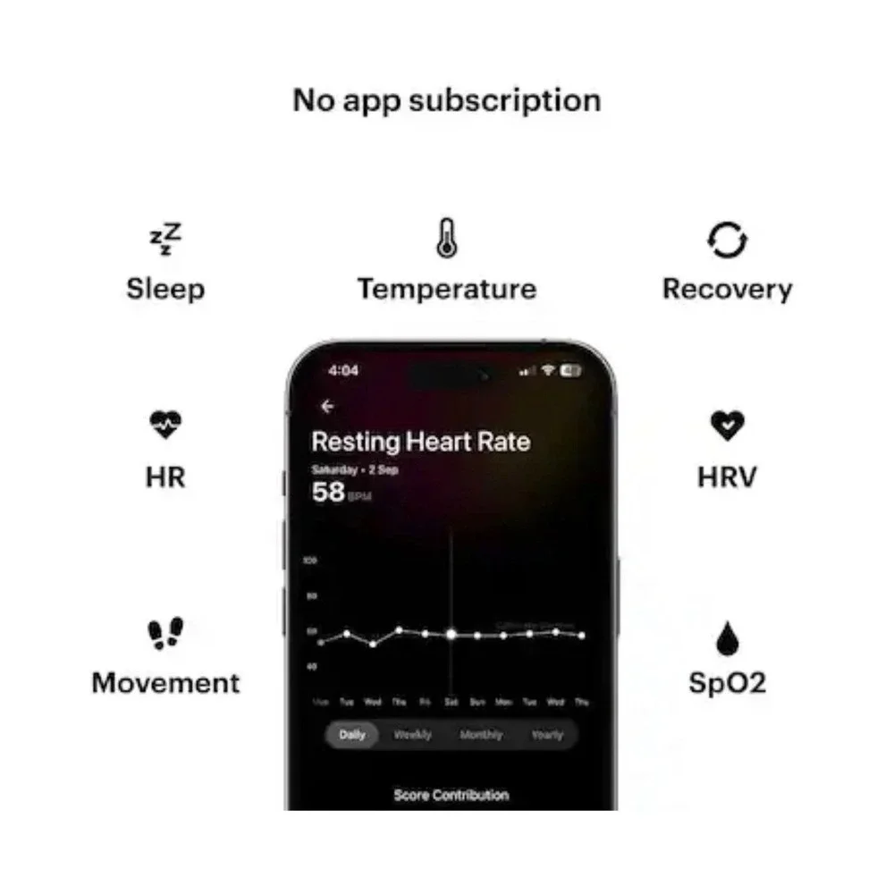 Ultrahuman Ring AIR‎ Smart Ring Raw Titanium Size 08 Health Tracker NIB